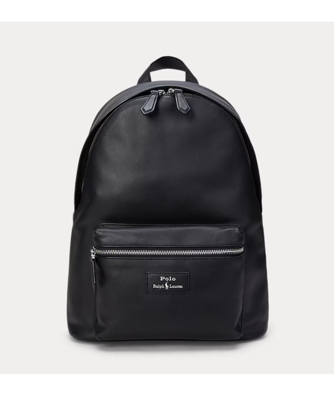 POLO RALPH LAUREN Черный кожаный рюкзак, фото 10