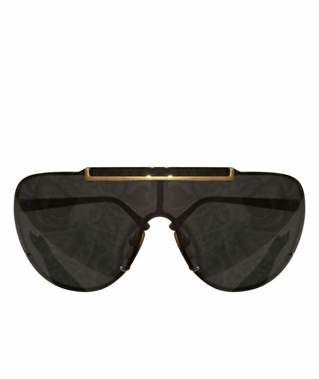 VERSACE Черные металлические солнцезащитные очки, фото 1