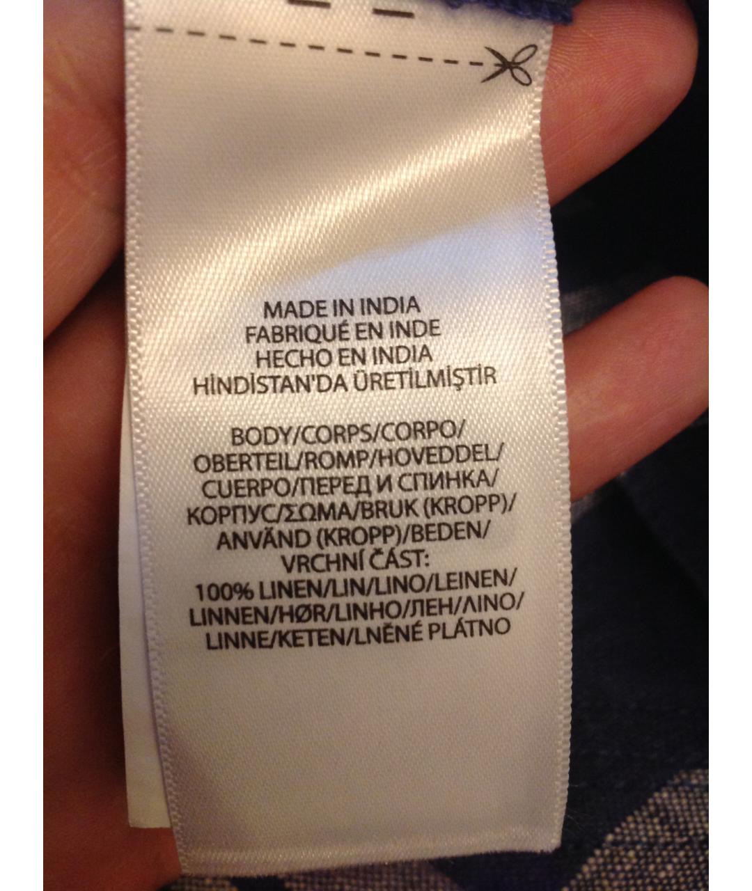 POLO RALPH LAUREN Синяя льняная юбка макси, фото 8