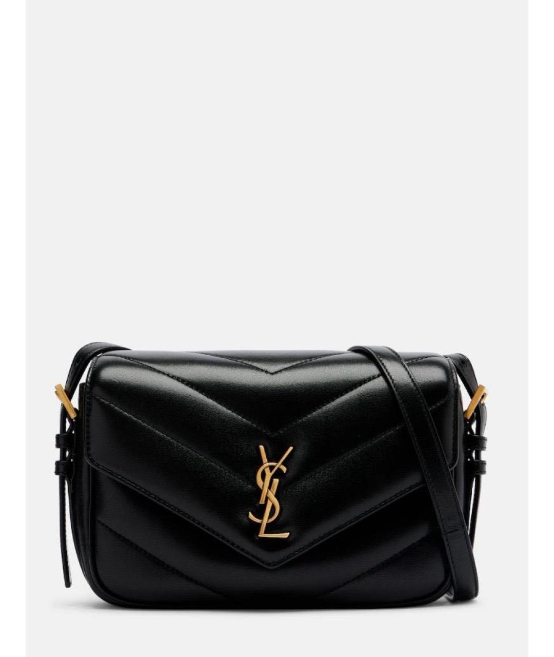 SAINT LAURENT Черная кожаная сумка через плечо, фото 8