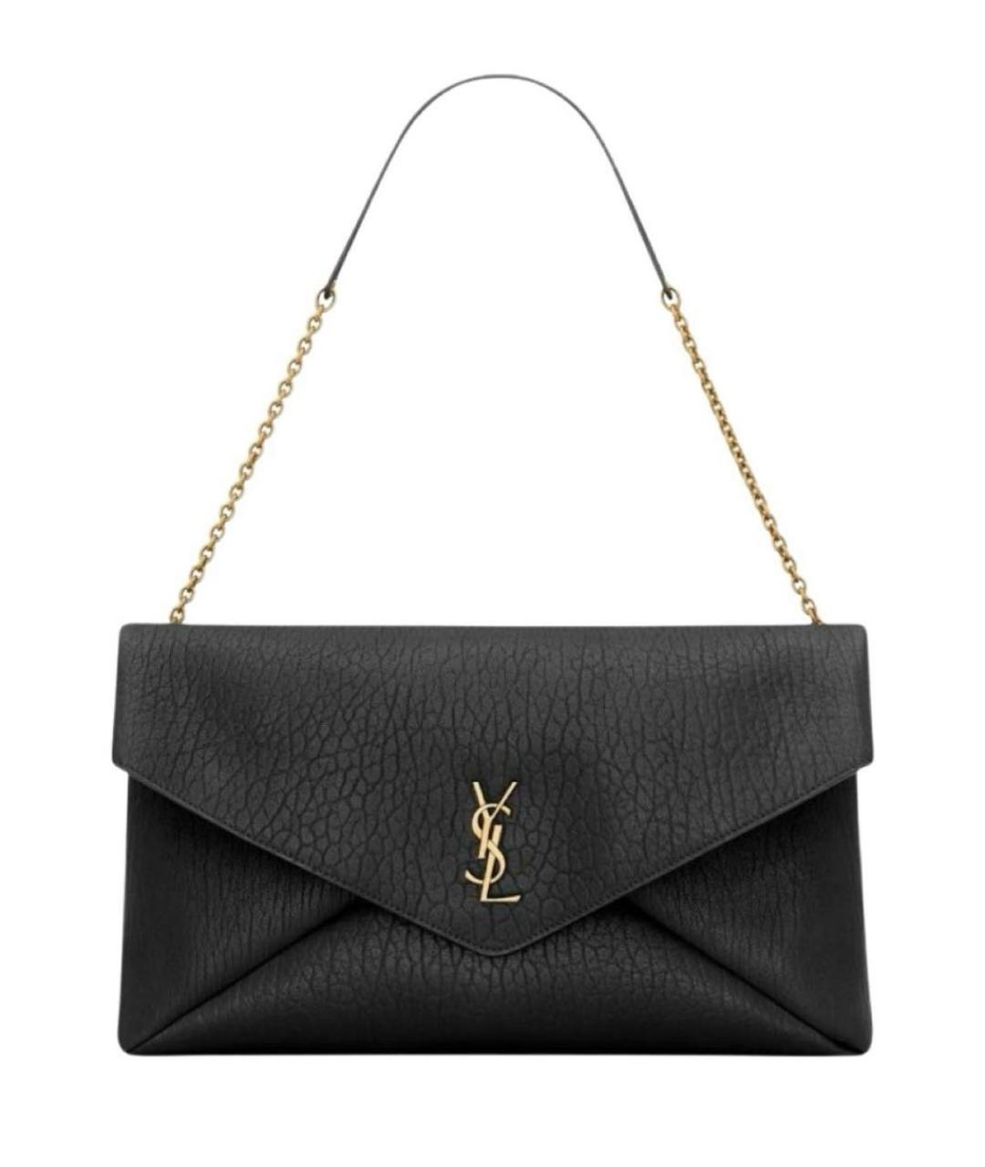 SAINT LAURENT Черная кожаная сумка через плечо, фото 9