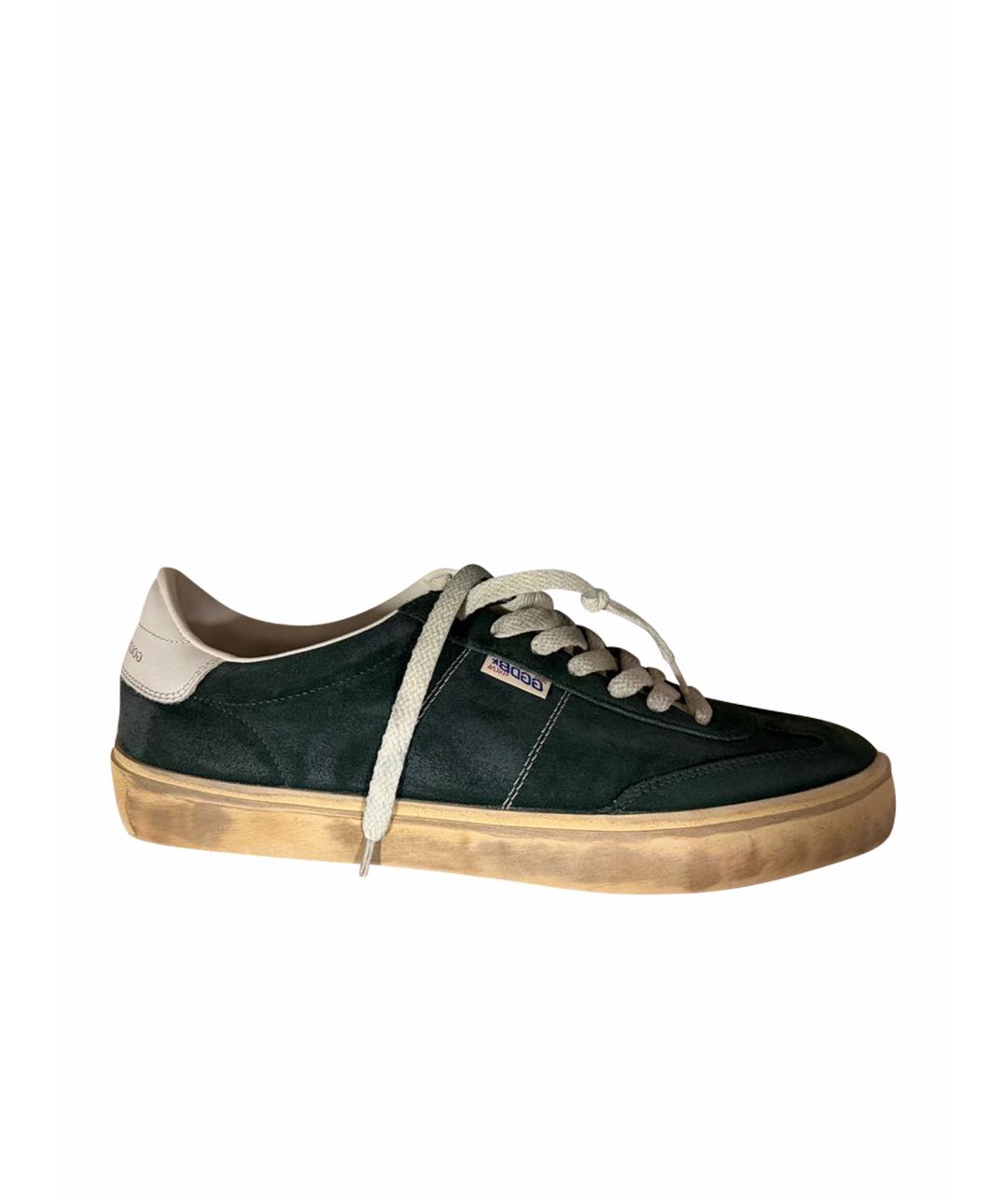 GOLDEN GOOSE DELUXE BRAND Зеленые замшевые низкие кроссовки / кеды, фото 1
