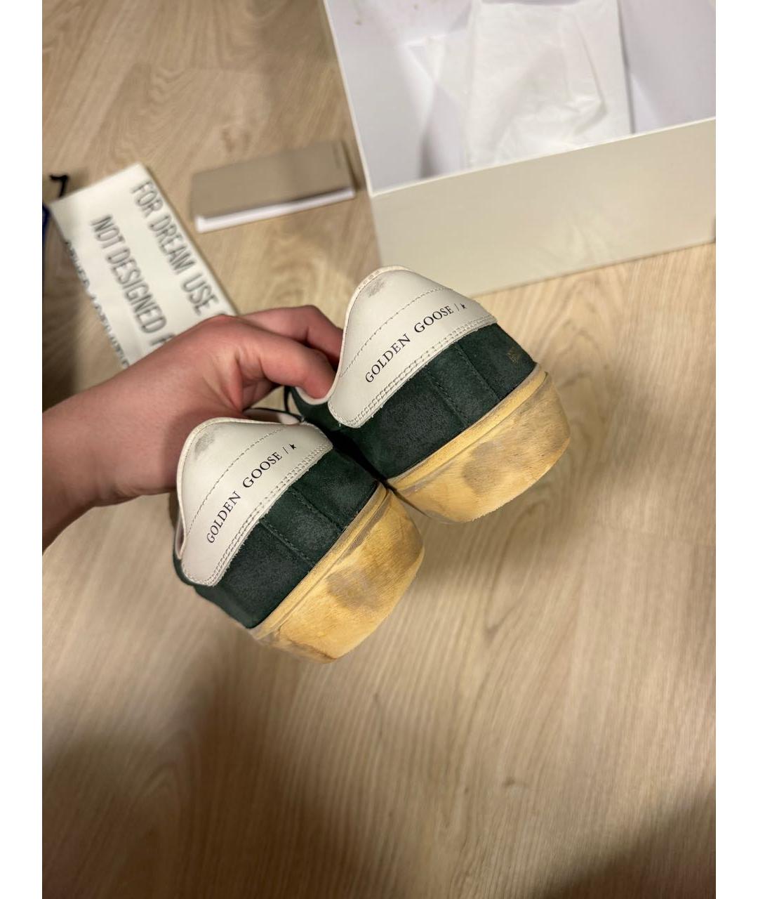GOLDEN GOOSE DELUXE BRAND Зеленые замшевые низкие кроссовки / кеды, фото 3