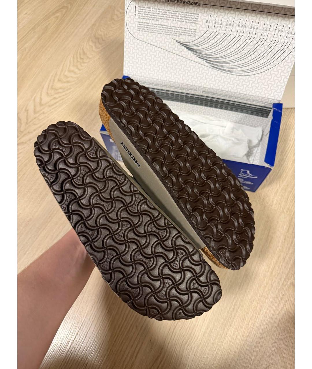 BIRKENSTOCK Серые нубуковые сандалии, фото 4