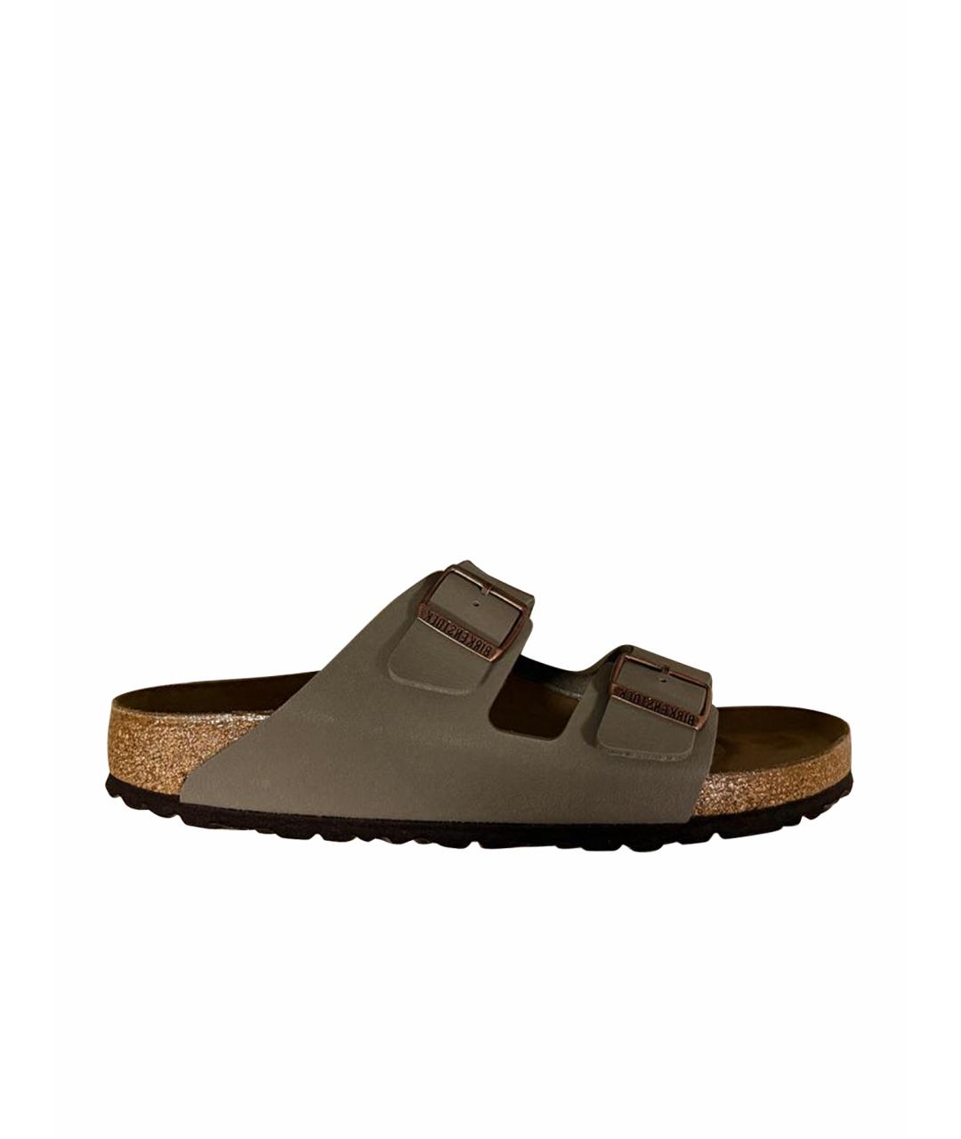 BIRKENSTOCK Серые нубуковые сандалии, фото 1