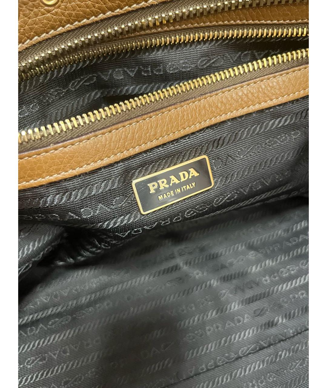 PRADA Коричневая кожаная сумка тоут, фото 4