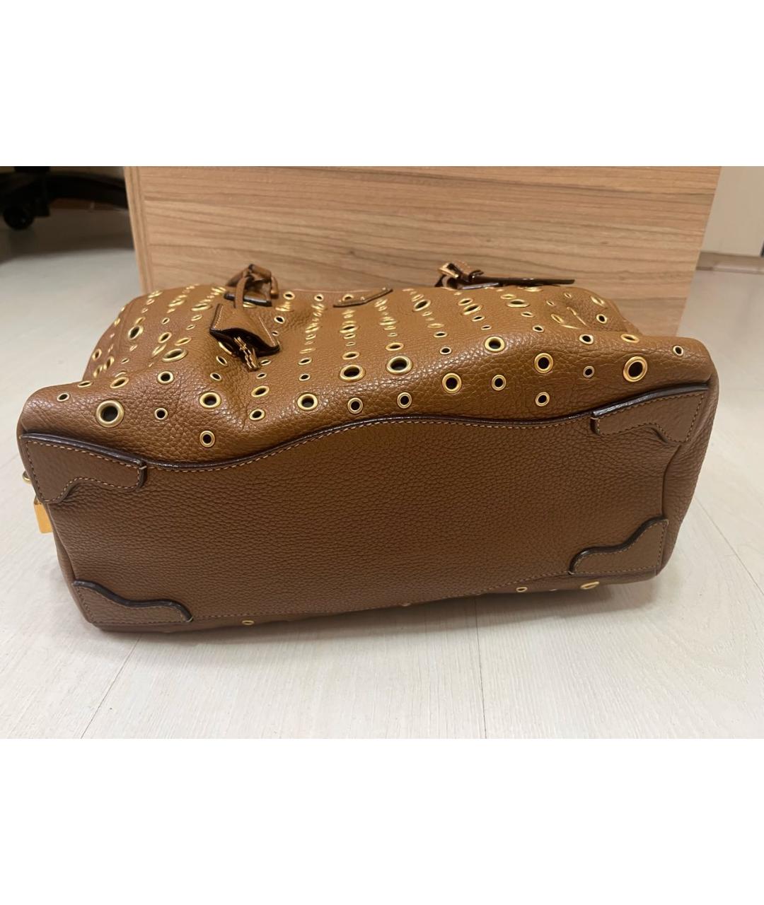 PRADA Коричневая кожаная сумка тоут, фото 8