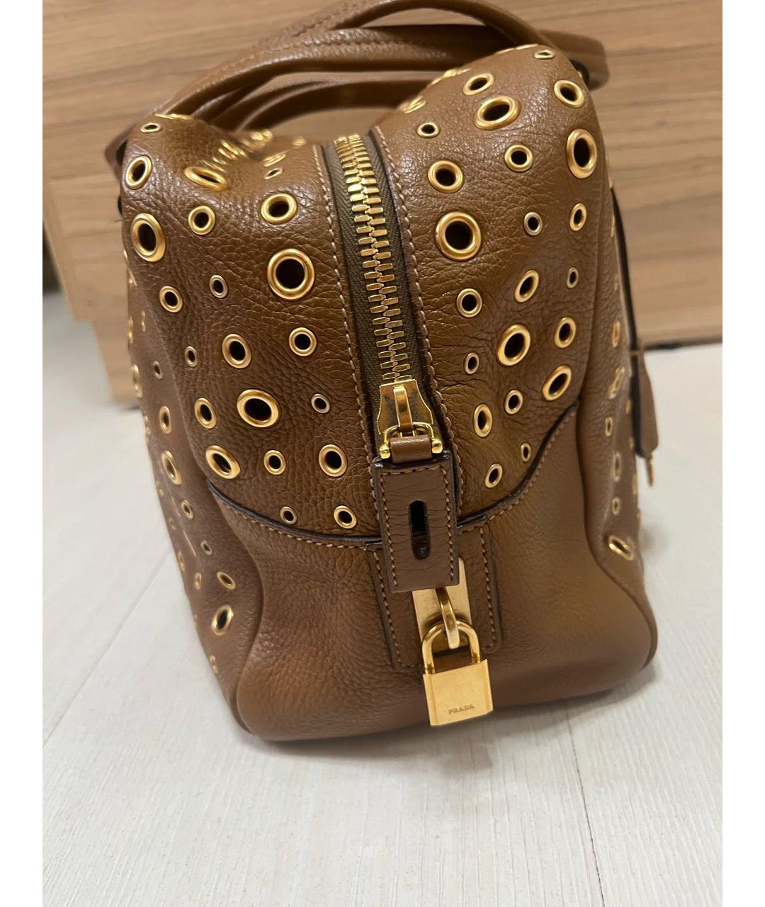 PRADA Коричневая кожаная сумка тоут, фото 2