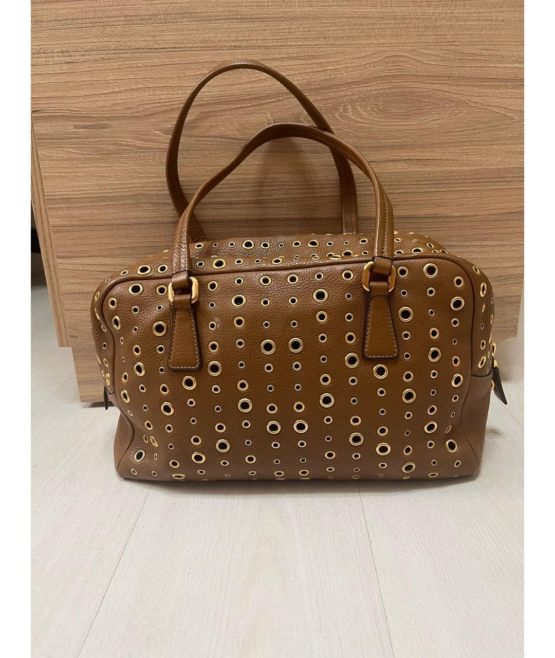 PRADA Коричневая кожаная сумка тоут, фото 3