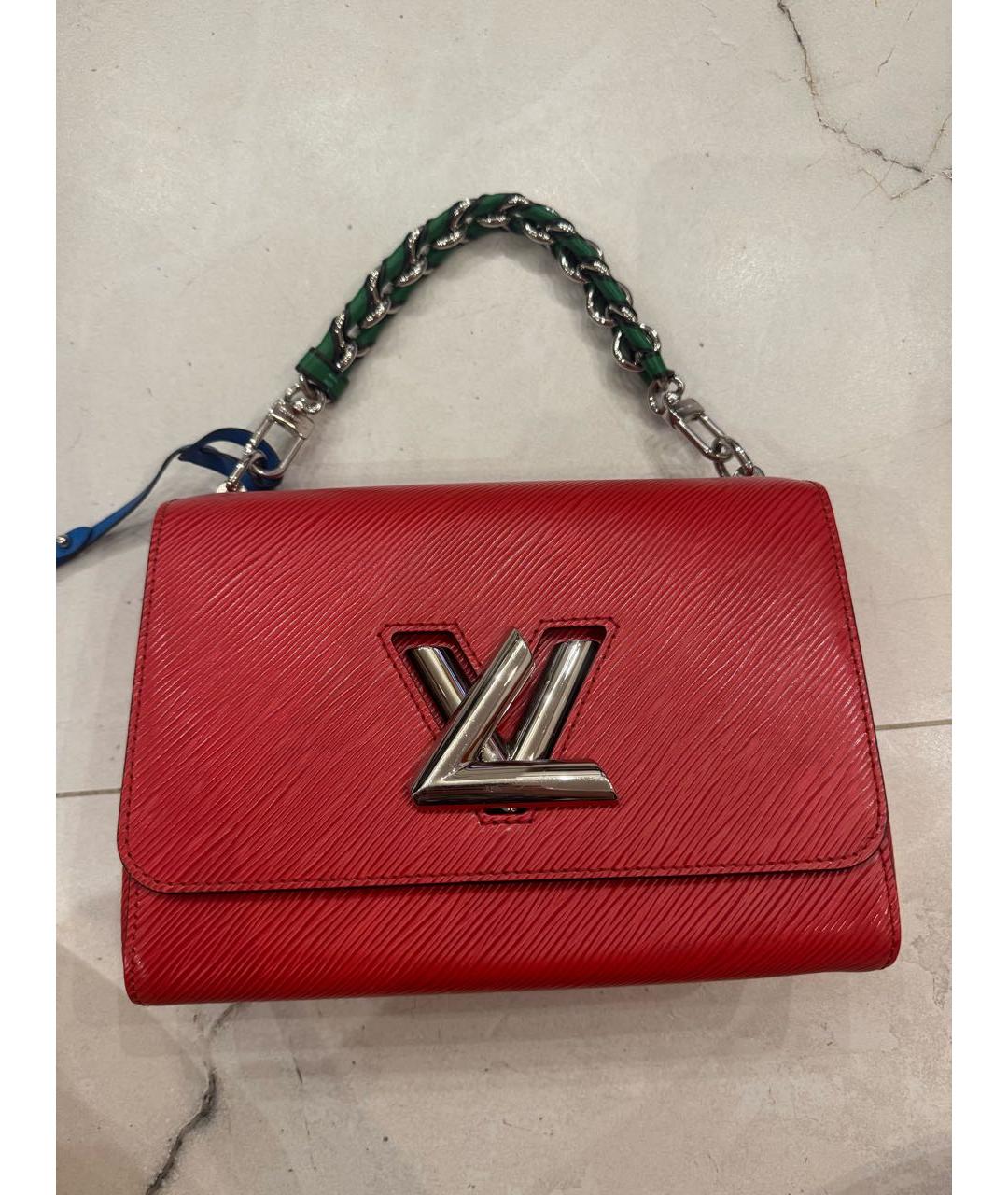 LOUIS VUITTON Красная кожаная сумка с короткими ручками, фото 7