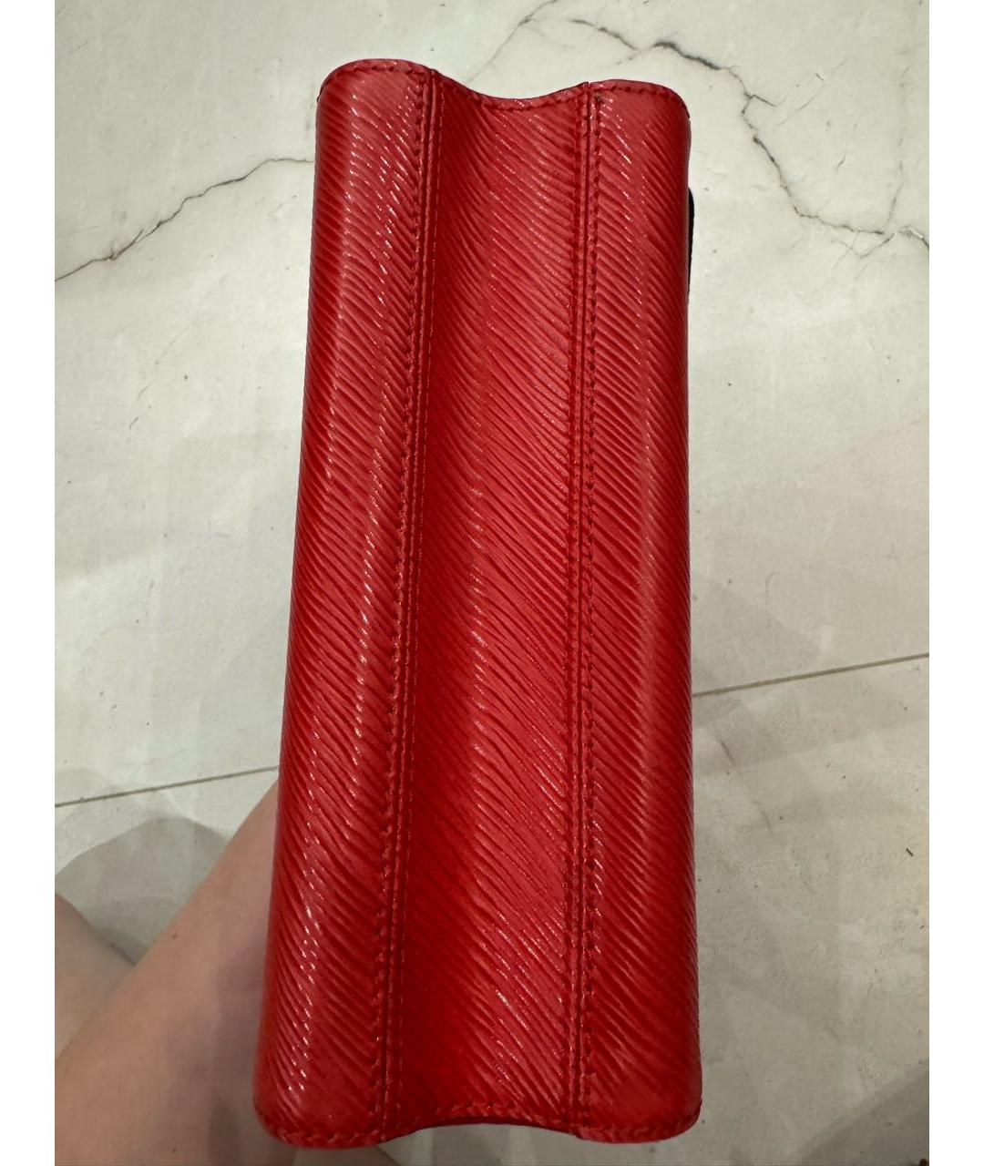 LOUIS VUITTON Красная кожаная сумка с короткими ручками, фото 5