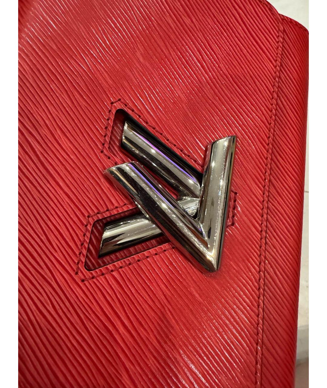 LOUIS VUITTON Красная кожаная сумка с короткими ручками, фото 6