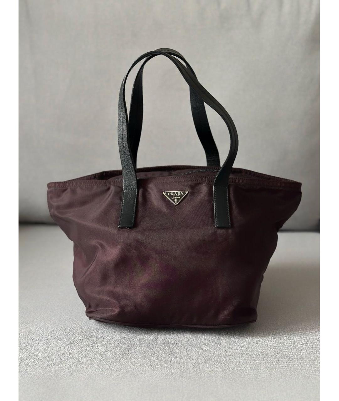 PRADA Фиолетовая тканевая сумка тоут, фото 3