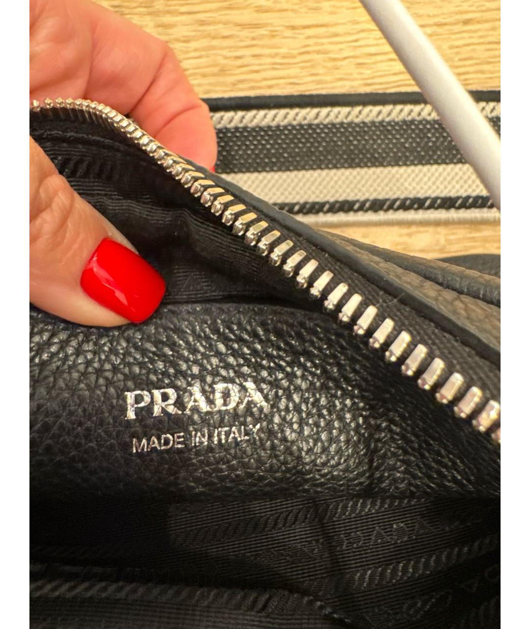 PRADA Черная кожаная сумка на плечо, фото 6
