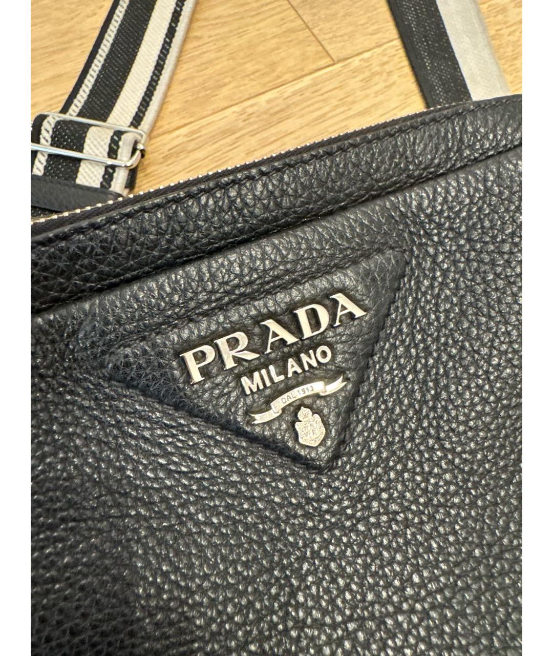 PRADA Черная кожаная сумка на плечо, фото 3