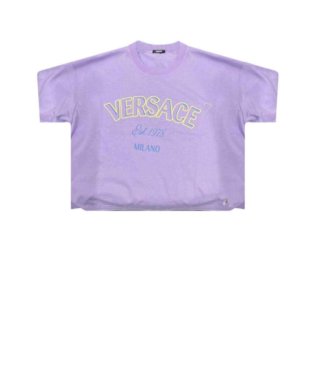VERSACE Фиолетовая хлопковая футболка, фото 1