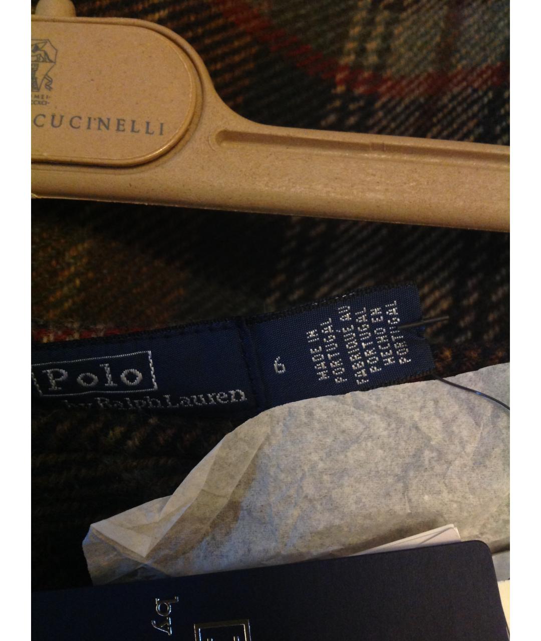 POLO RALPH LAUREN Мульти шерстяная юбка миди, фото 3
