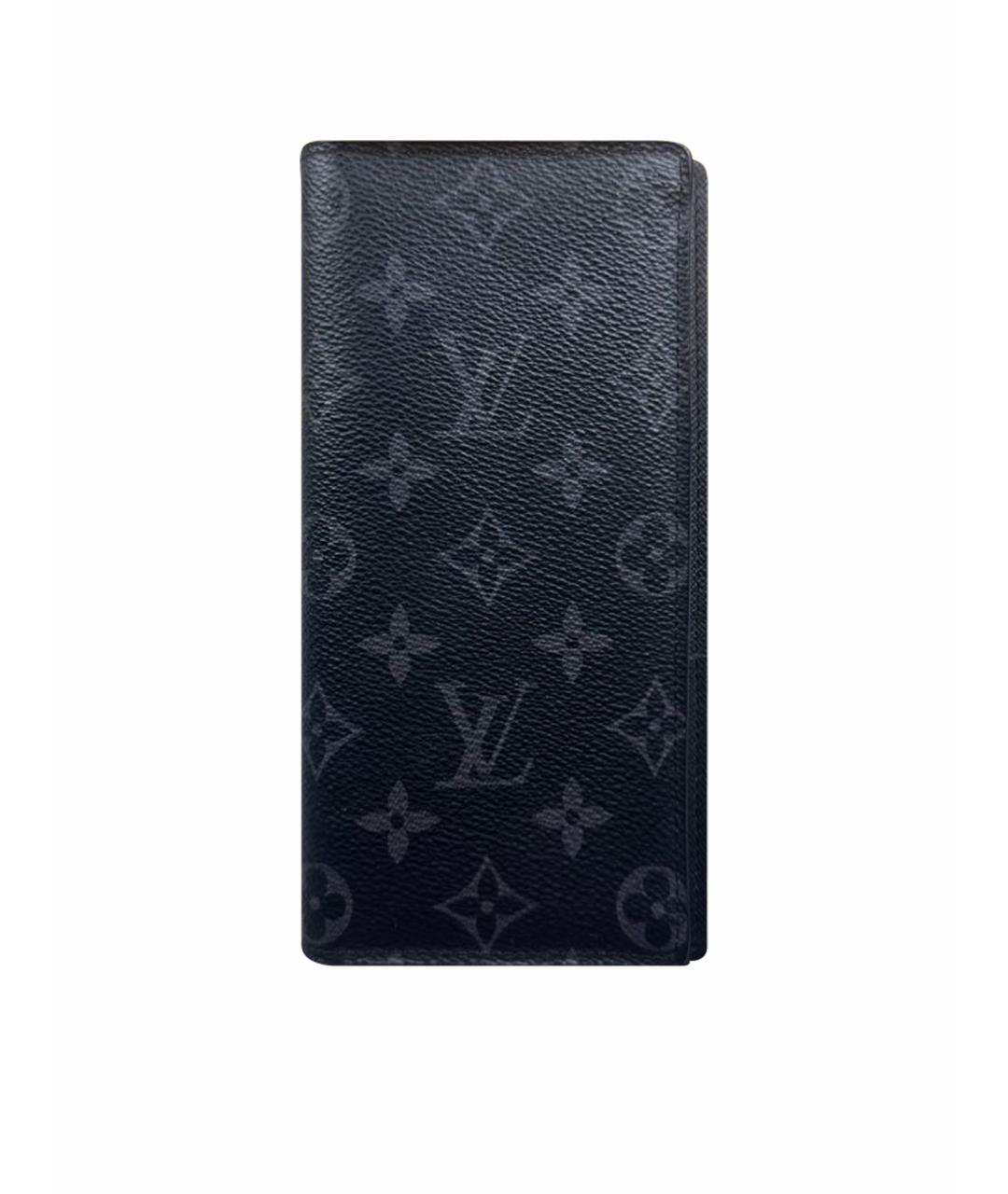 LOUIS VUITTON Черный кожаный кошелек, фото 1