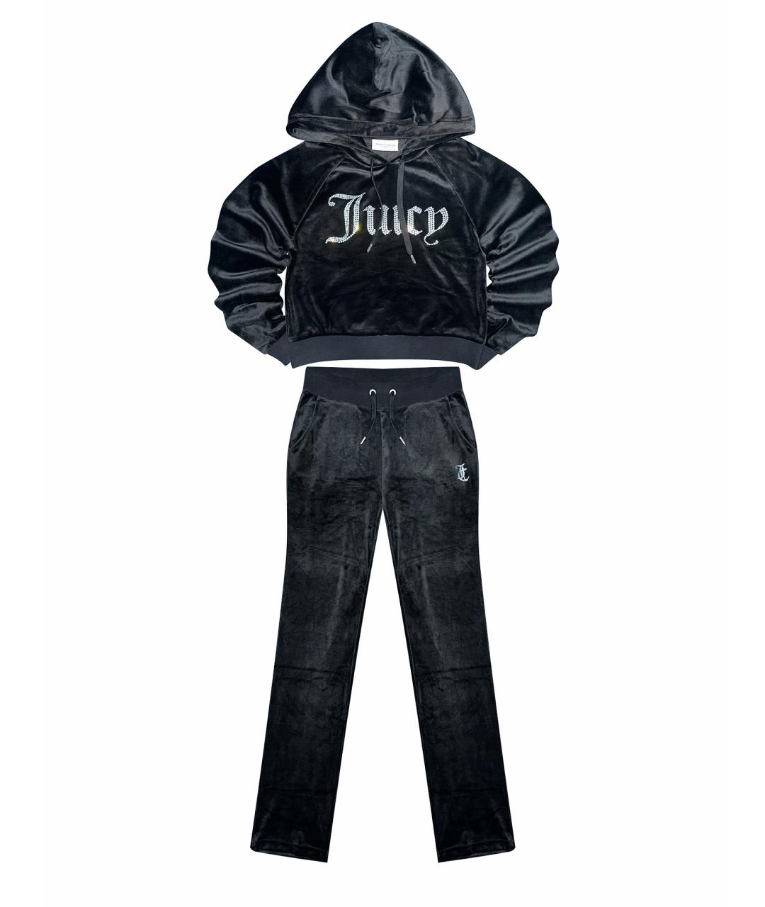 JUICY COUTURE Черный велюровый костюм с брюками, фото 1