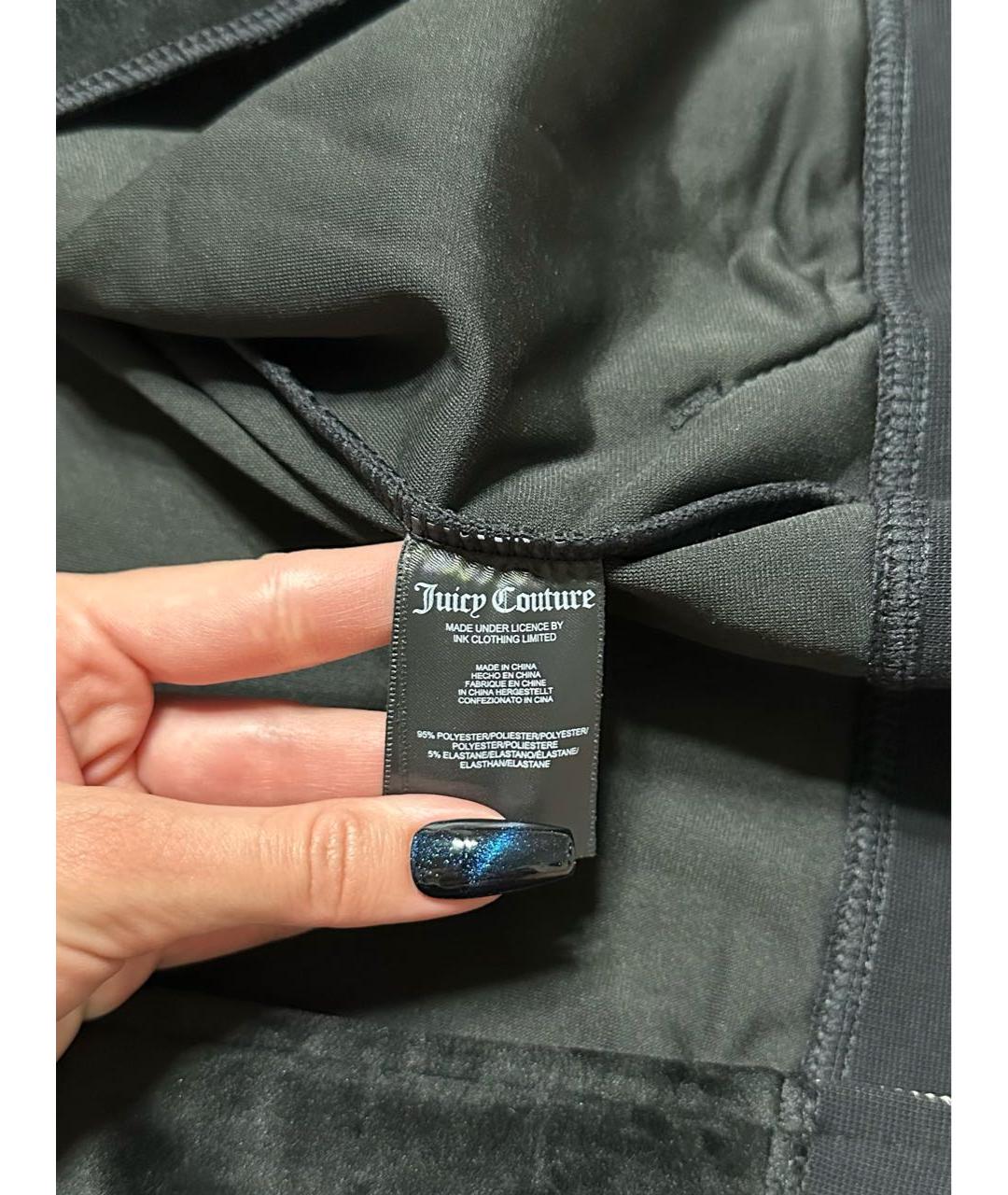 JUICY COUTURE Черный велюровый костюм с брюками, фото 6