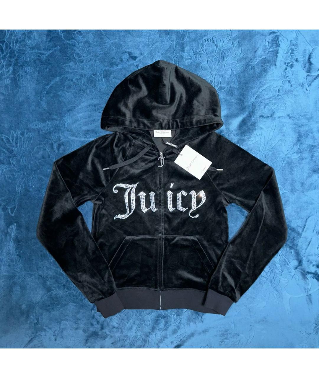 JUICY COUTURE Черный велюровый костюм с брюками, фото 4