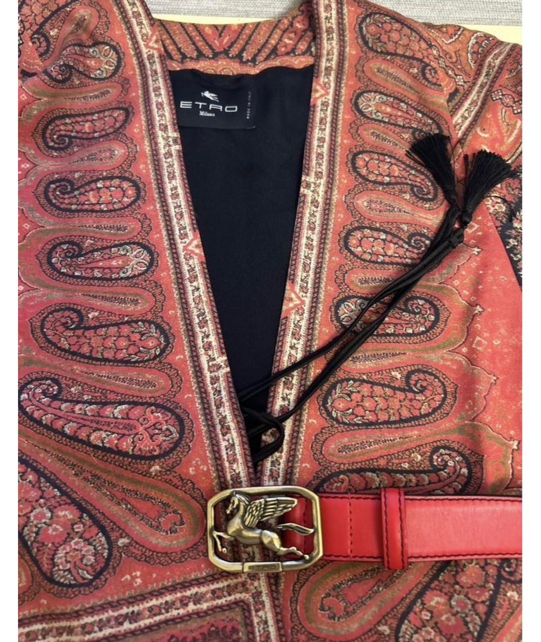 ETRO Красный кожаный ремень, фото 2