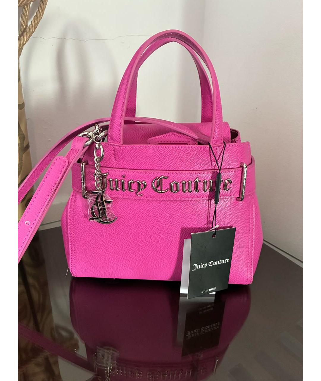 JUICY COUTURE Розовая сумка с короткими ручками из искусственной кожи, фото 6