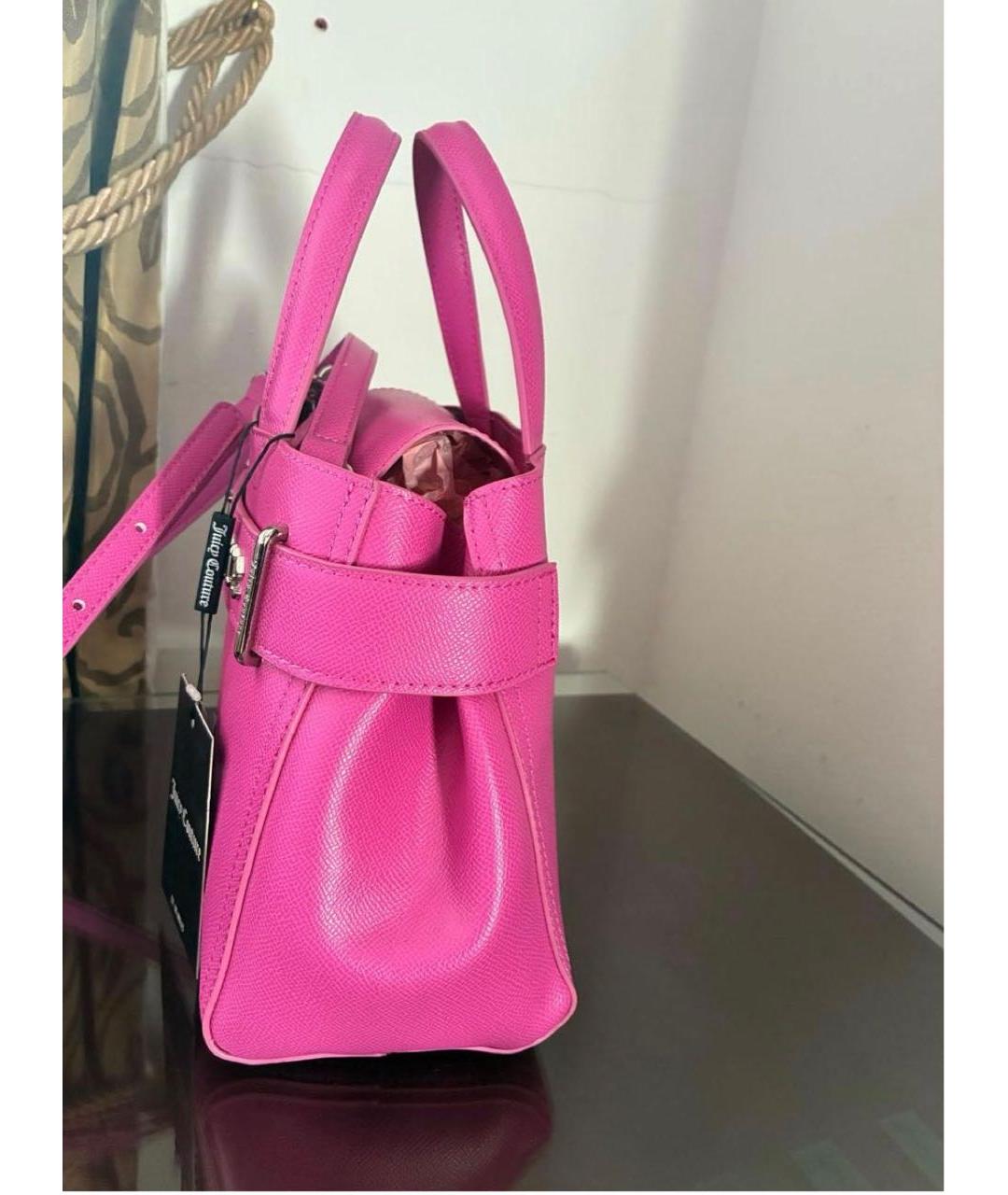 JUICY COUTURE Розовая сумка с короткими ручками из искусственной кожи, фото 3