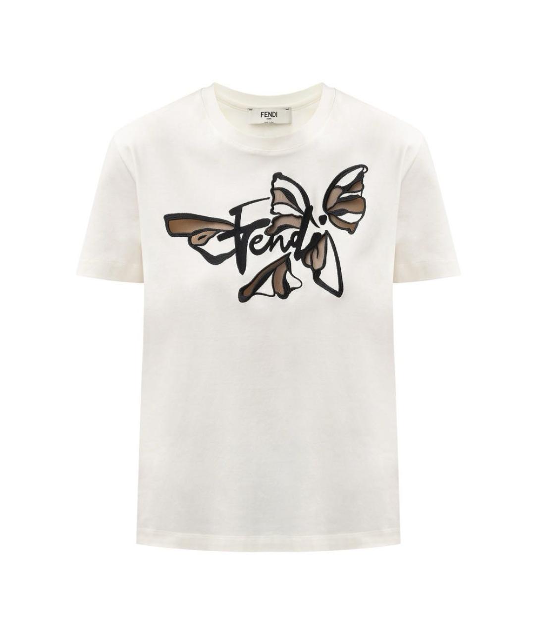 FENDI Белая хлопковая футболка, фото 1