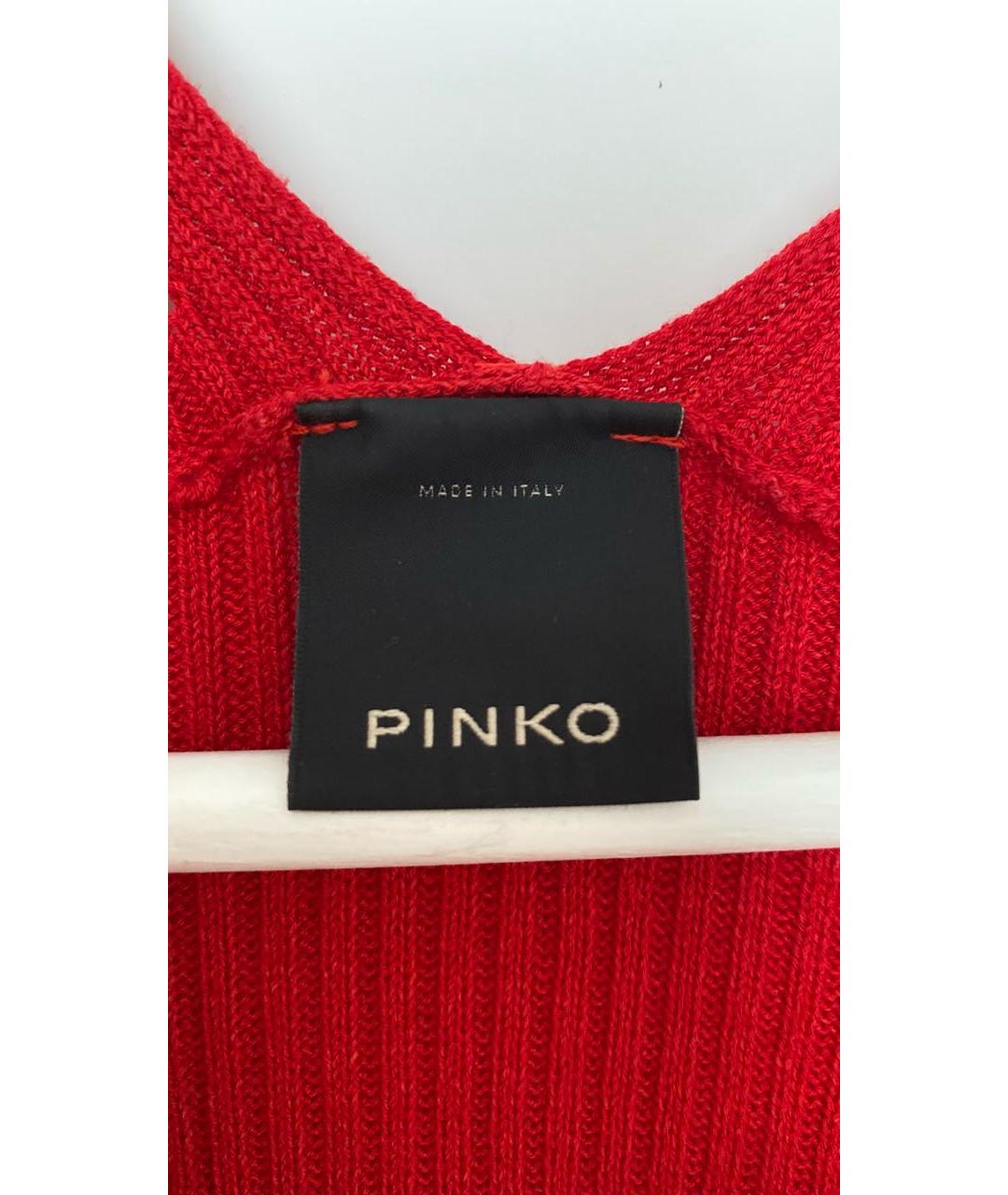 PINKO Красное вискозное коктейльное платье, фото 6