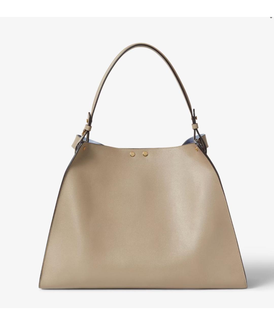 FENDI Бежевая кожаная сумка через плечо, фото 4