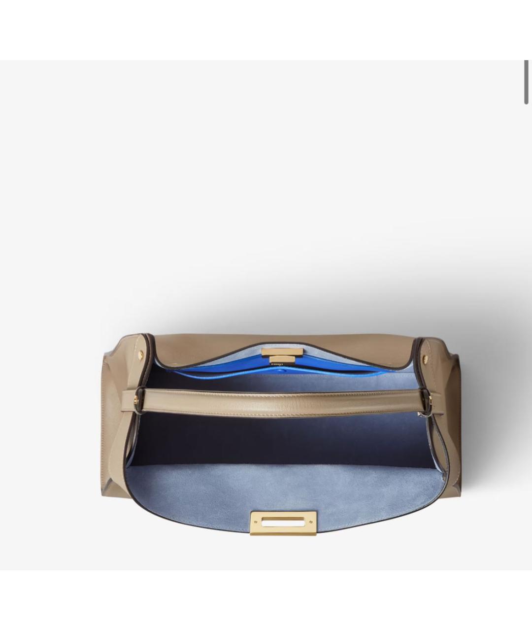 FENDI Бежевая кожаная сумка через плечо, фото 5