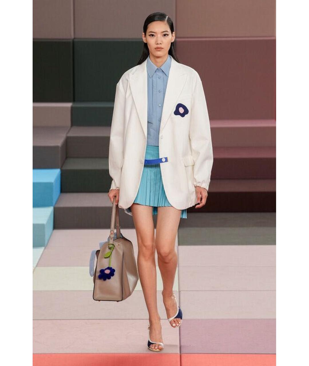 FENDI Бежевая кожаная сумка через плечо, фото 8