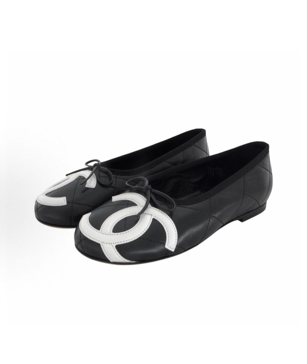 CHANEL Черные кожаные балетки, фото 6