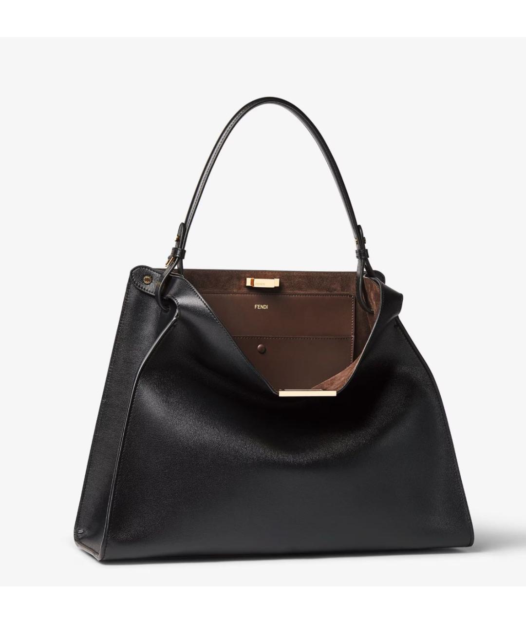 FENDI Черная кожаная сумка через плечо, фото 8