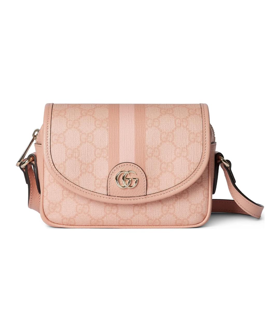 GUCCI Розовая сумка через плечо из канвы, фото 1