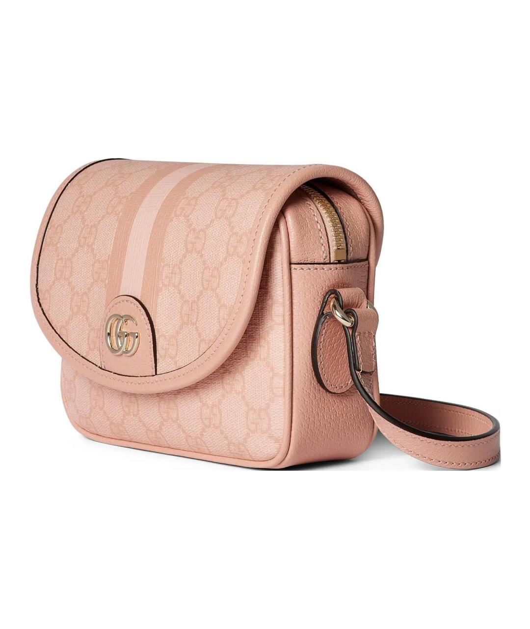GUCCI Розовая сумка через плечо из канвы, фото 2