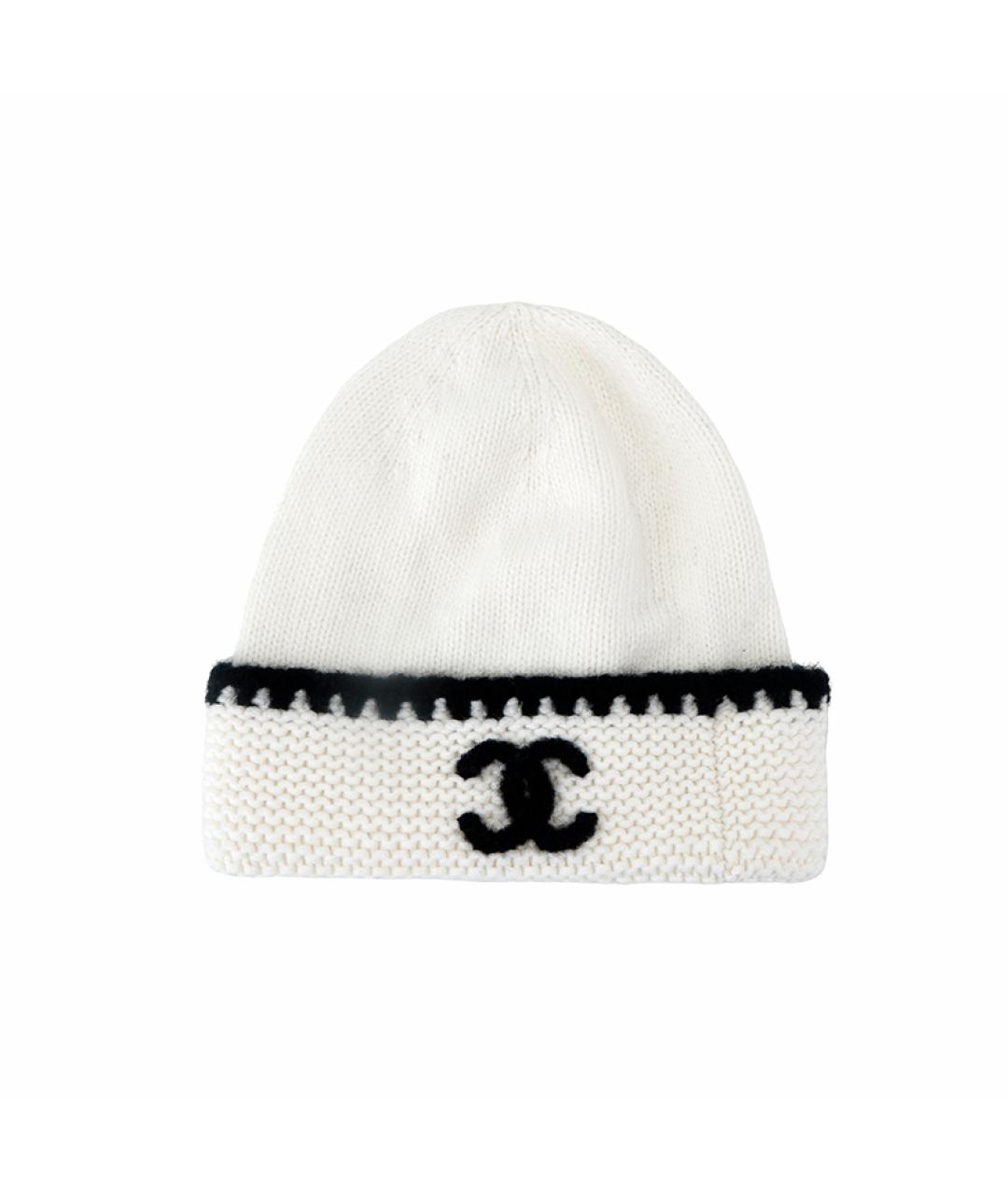 CHANEL Белая кашемировая шапка, фото 6