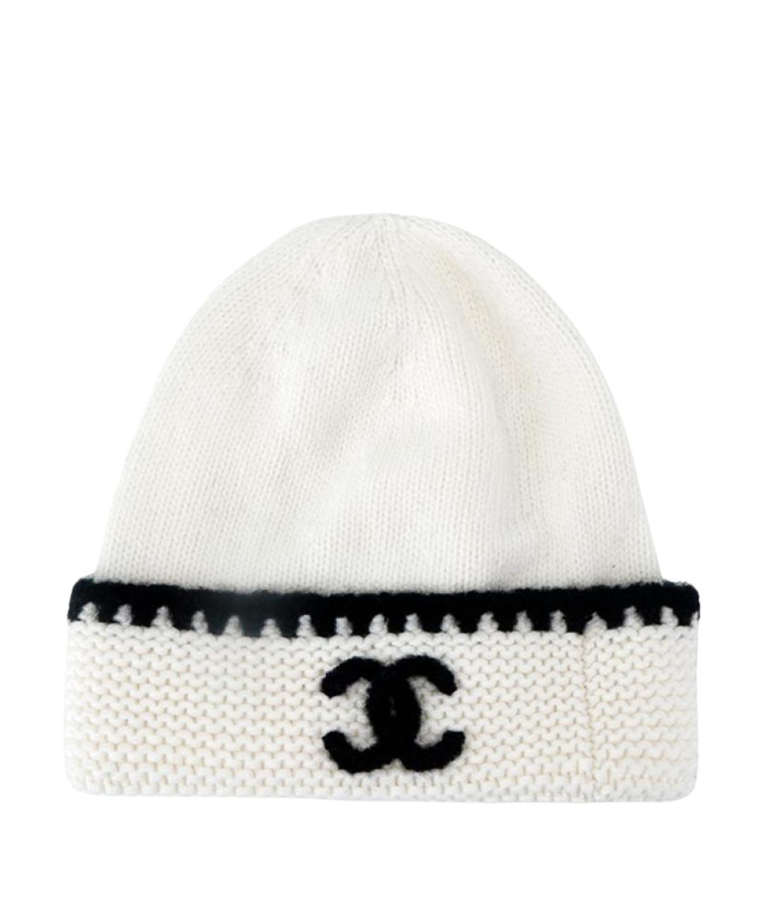 CHANEL Белая кашемировая шапка, фото 1
