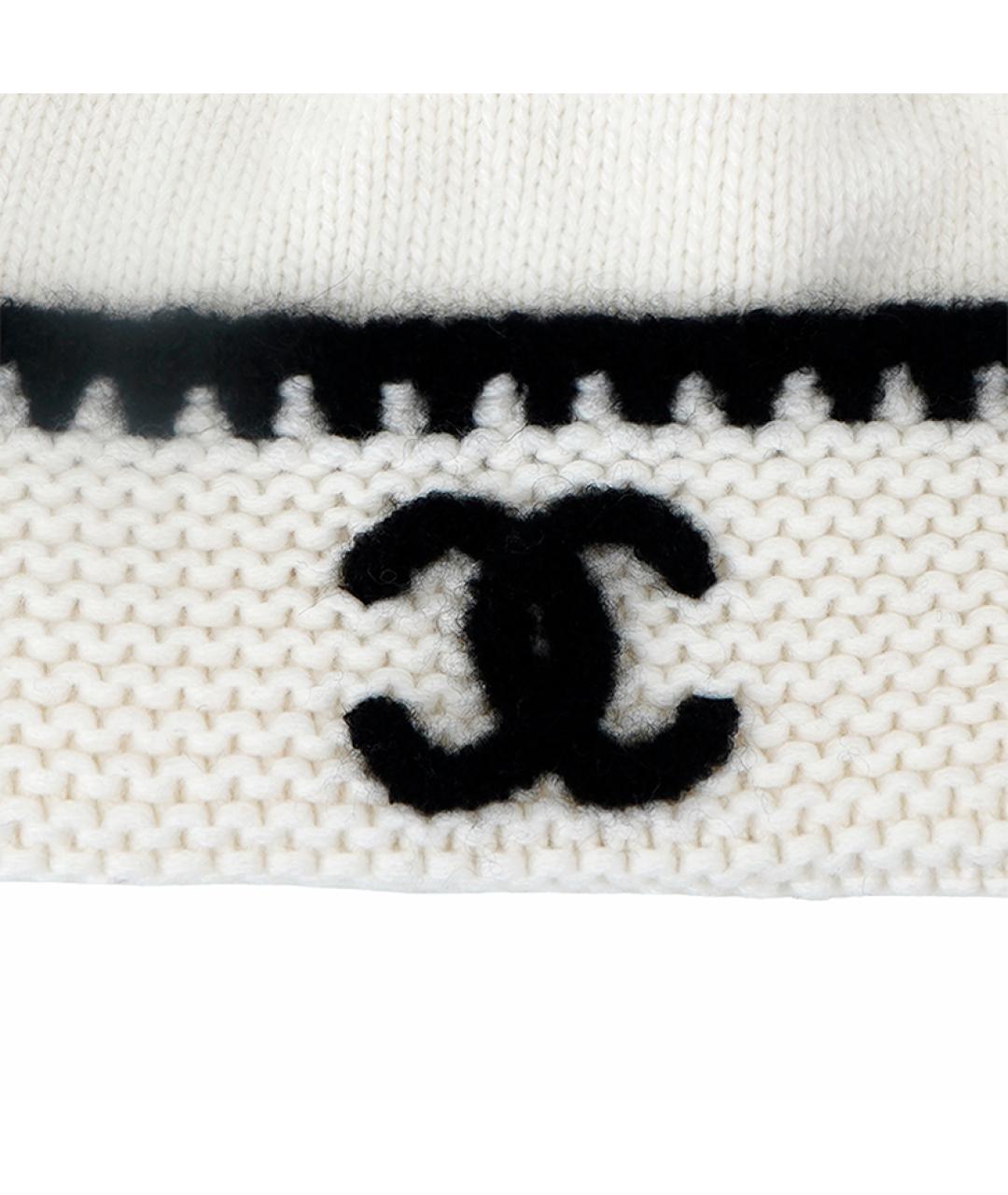 CHANEL Белая кашемировая шапка, фото 5