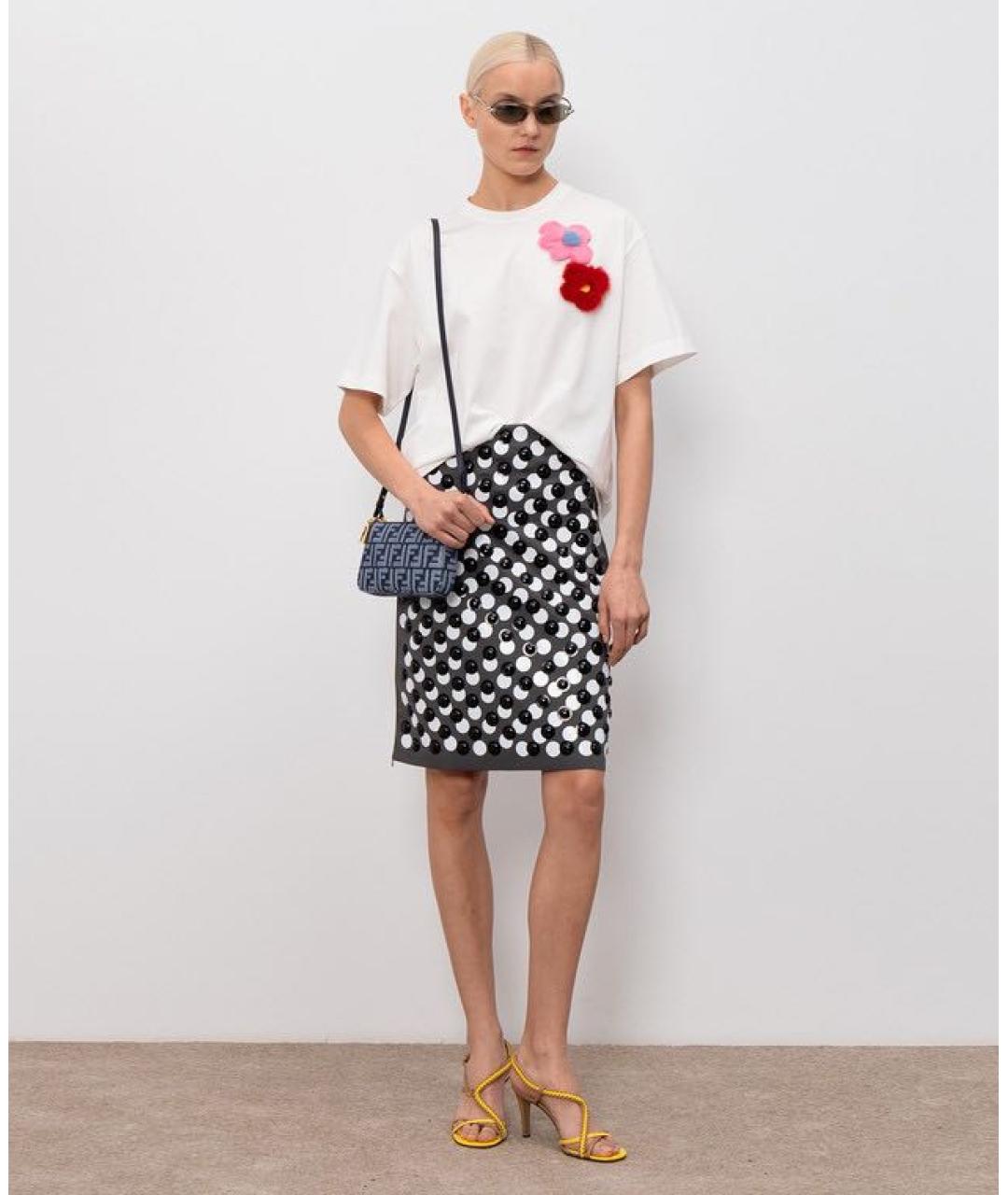 FENDI Белая хлопковая футболка, фото 7