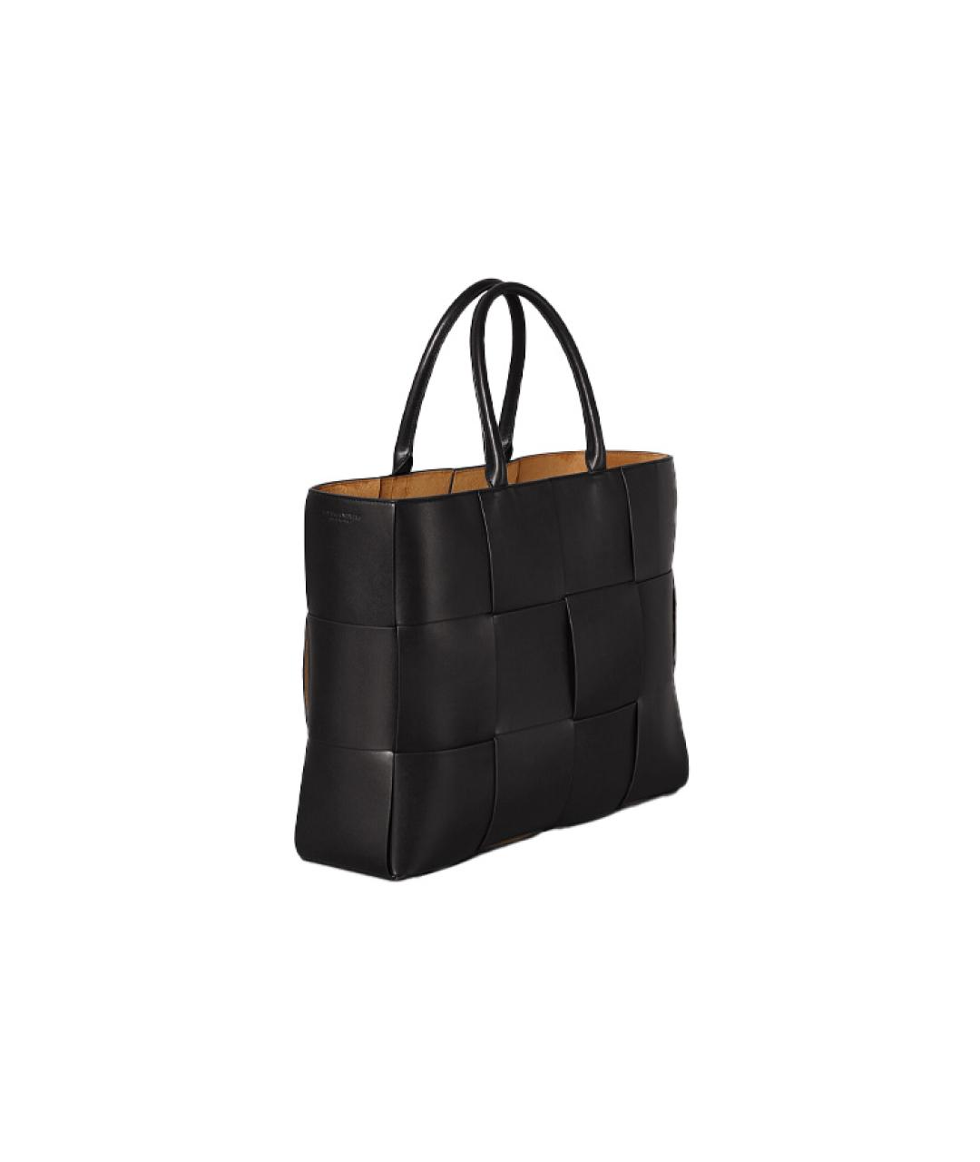 BOTTEGA VENETA Черная кожаная сумка тоут, фото 2