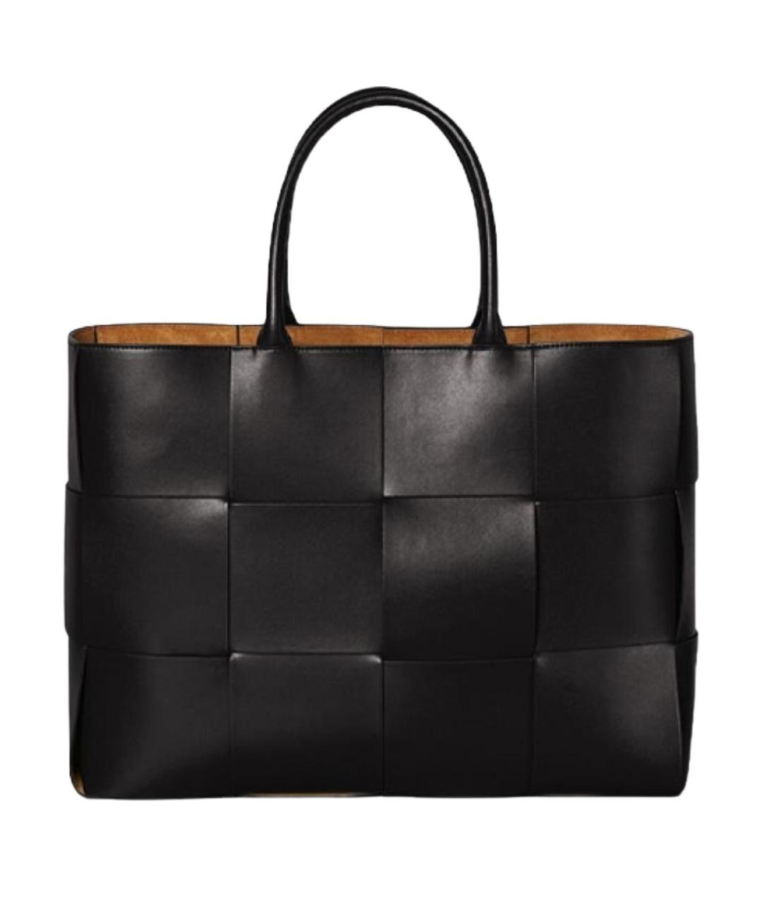 BOTTEGA VENETA Черная кожаная сумка тоут, фото 1