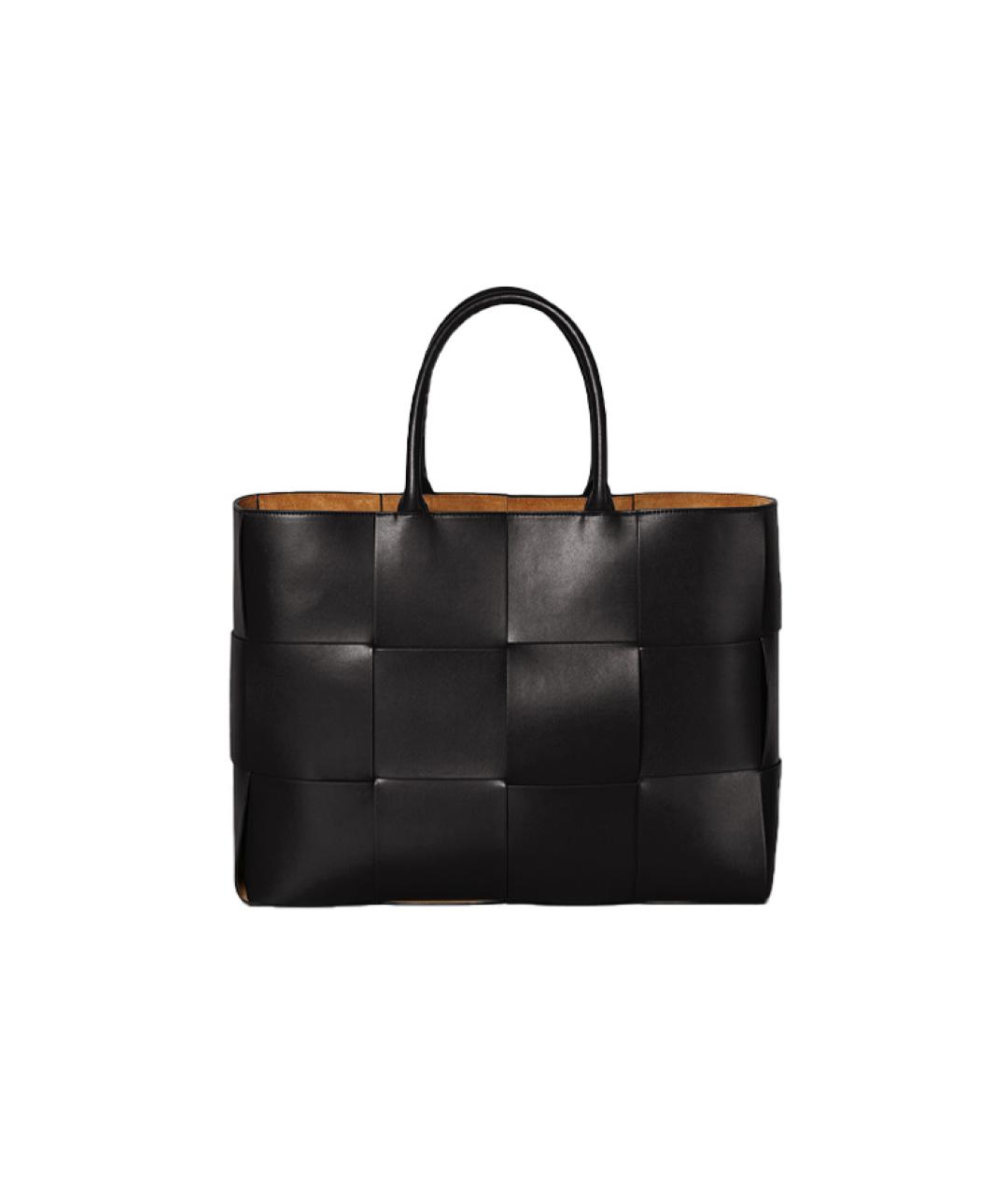 BOTTEGA VENETA Черная кожаная сумка тоут, фото 6