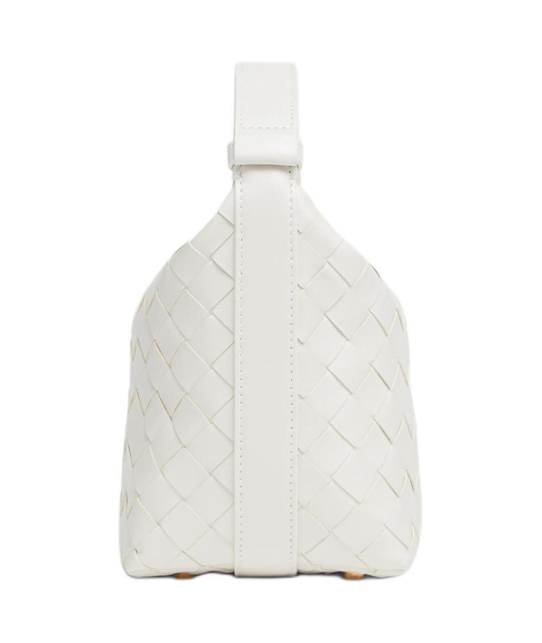 BOTTEGA VENETA Белая кожаная сумка через плечо, фото 2