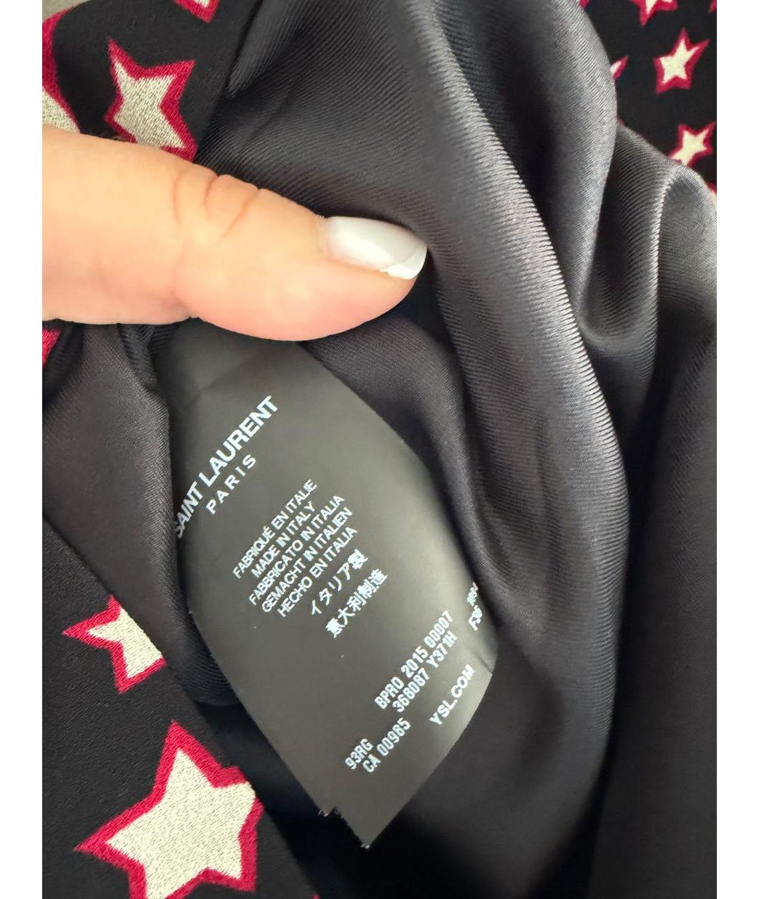SAINT LAURENT Черное шелковое повседневное платье, фото 4
