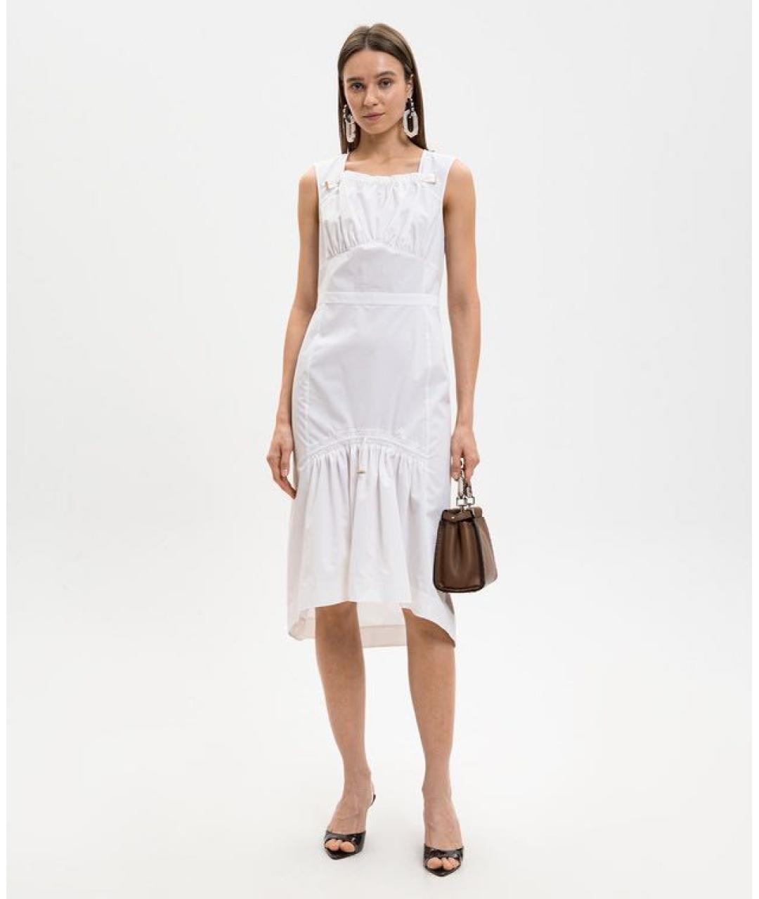 FENDI Белое хлопковое повседневное платье, фото 5