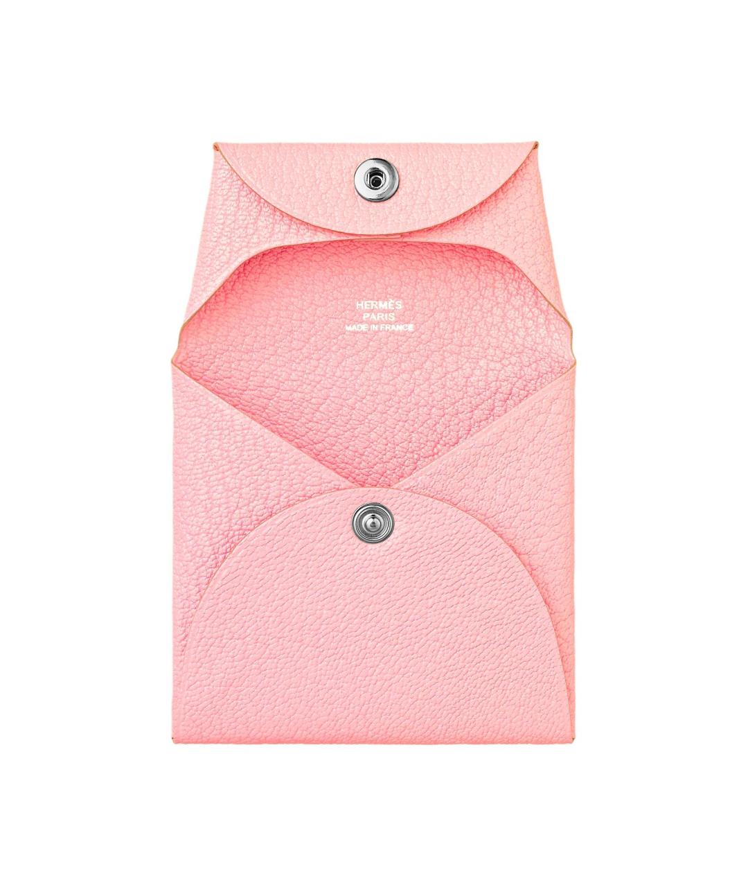HERMES Розовый кожаный кошелек, фото 2
