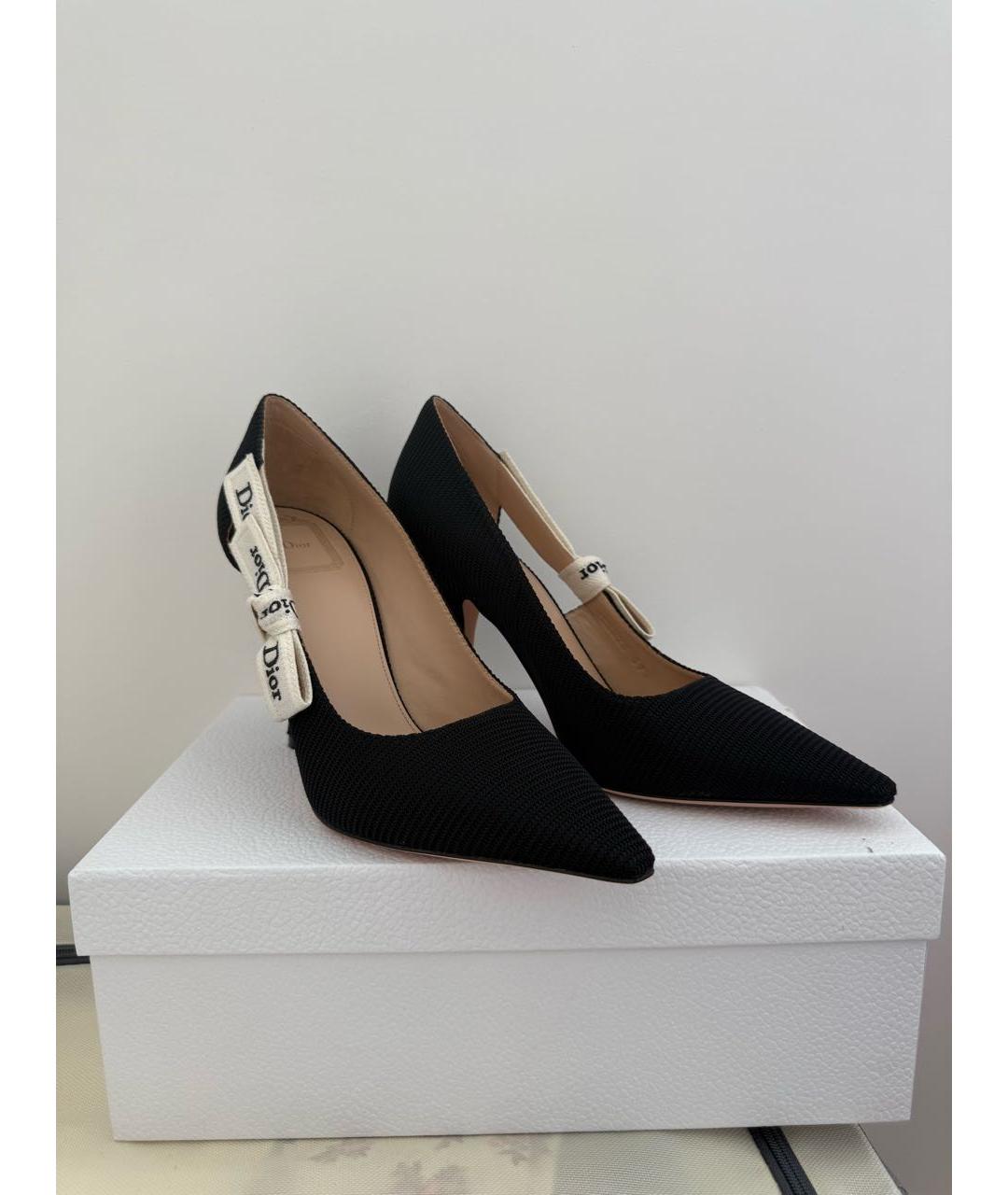 CHRISTIAN DIOR Черные текстильные туфли, фото 4