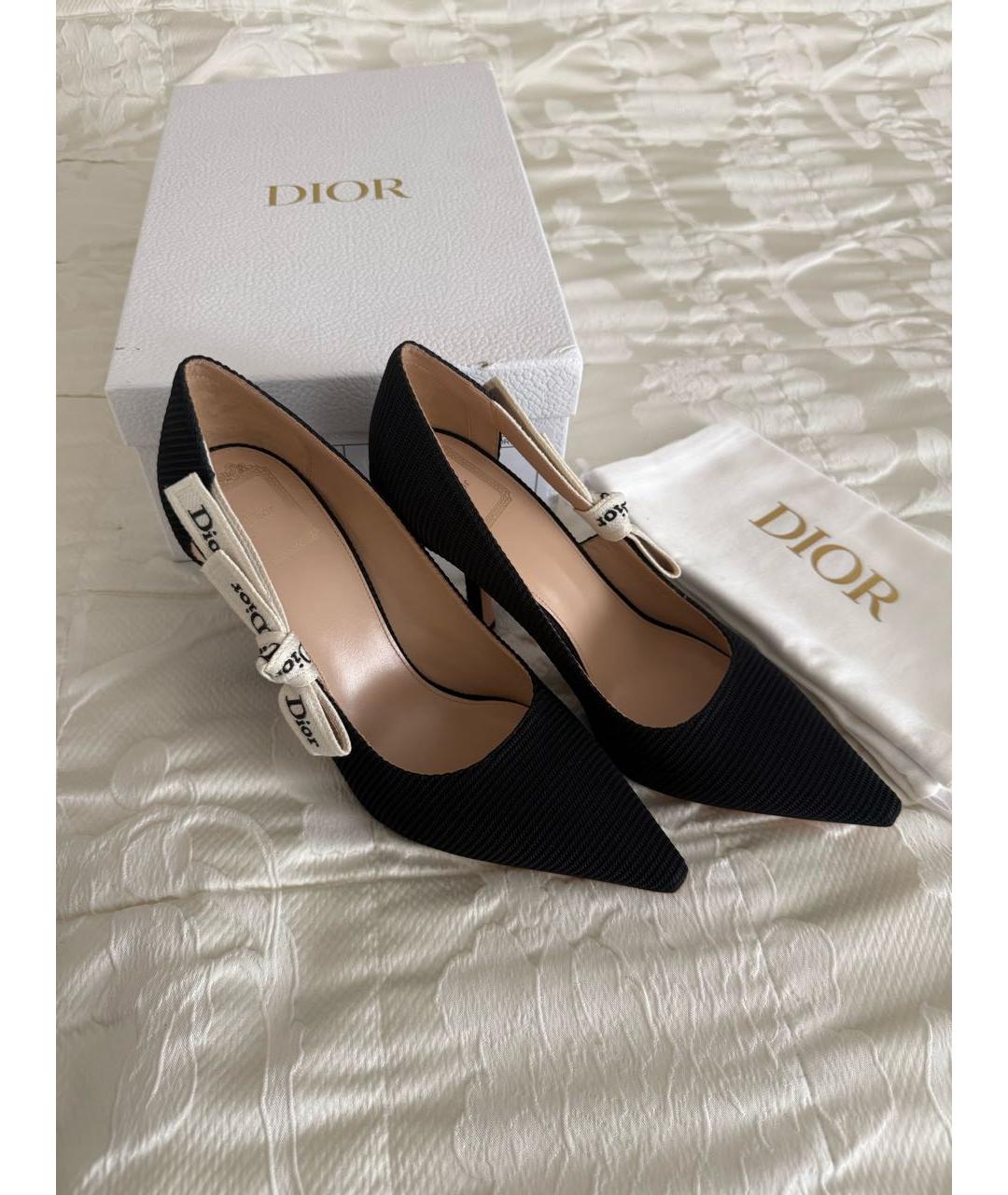 CHRISTIAN DIOR Черные текстильные туфли, фото 3